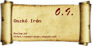 Oszkó Irén névjegykártya